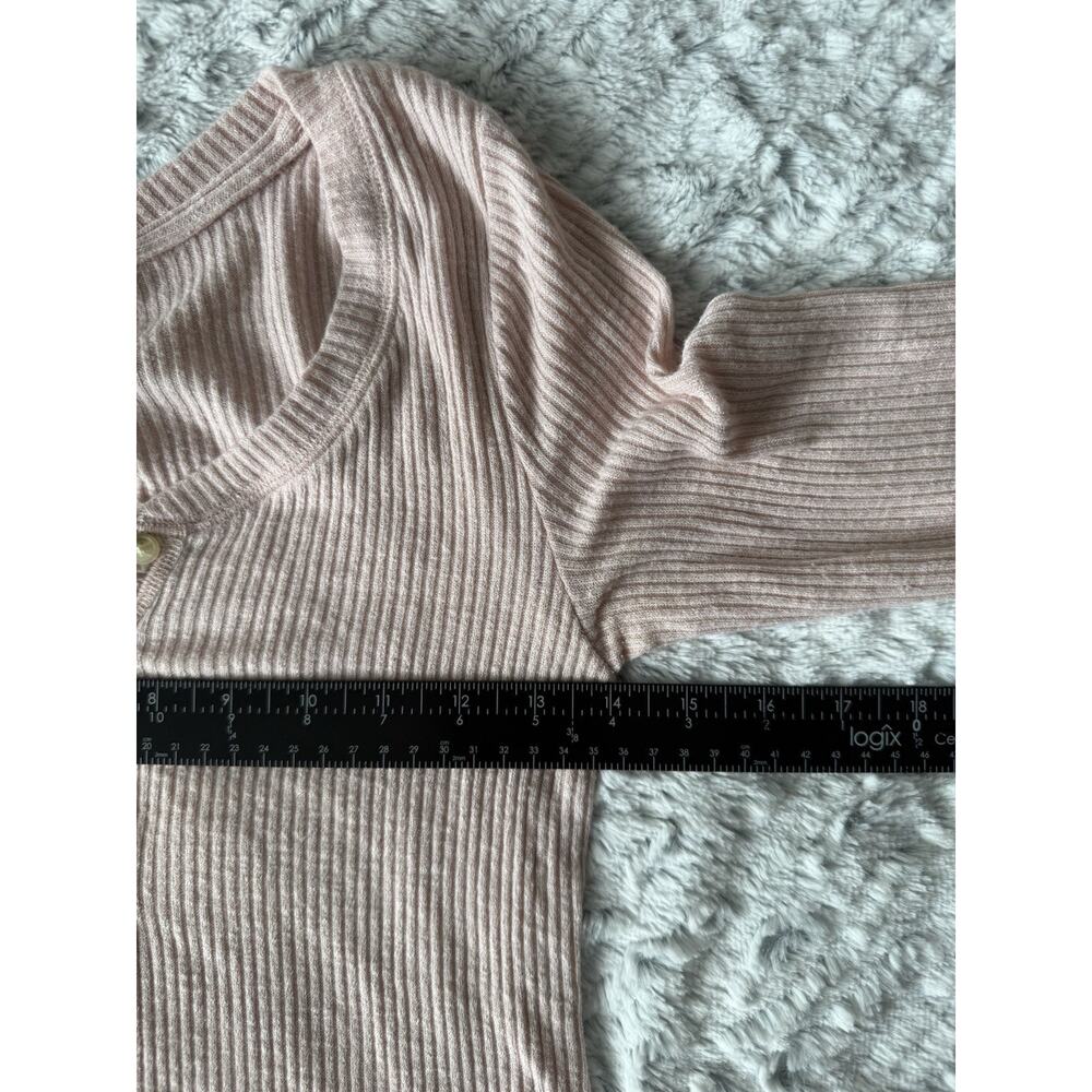 Abercrombie & Fitch Pale Blush Ribbed Henley Long Sleeve Top - Picture 5 of 5